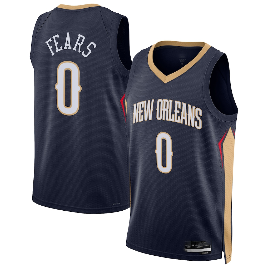 Jamed NO.Pelicans #0 Jeremiah Fears Navy Swingman Stitched Jerseys- Icon Edition