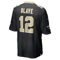 Jamed NO.Saints #12 Chris Olave Player Black Home Game Stitched Jerseys