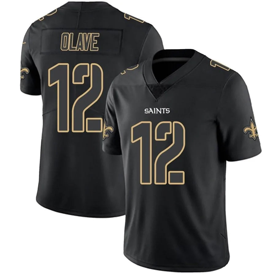 Jamed NO.Saints #12 Chris Olave Player Limited Black Impact Stitched Jerseys