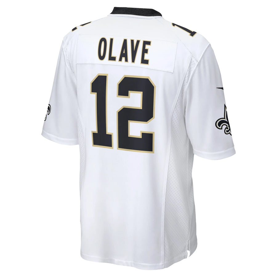 Jamed NO.Saints #12 Chris Olave Player White Home Game Stitched Jerseys