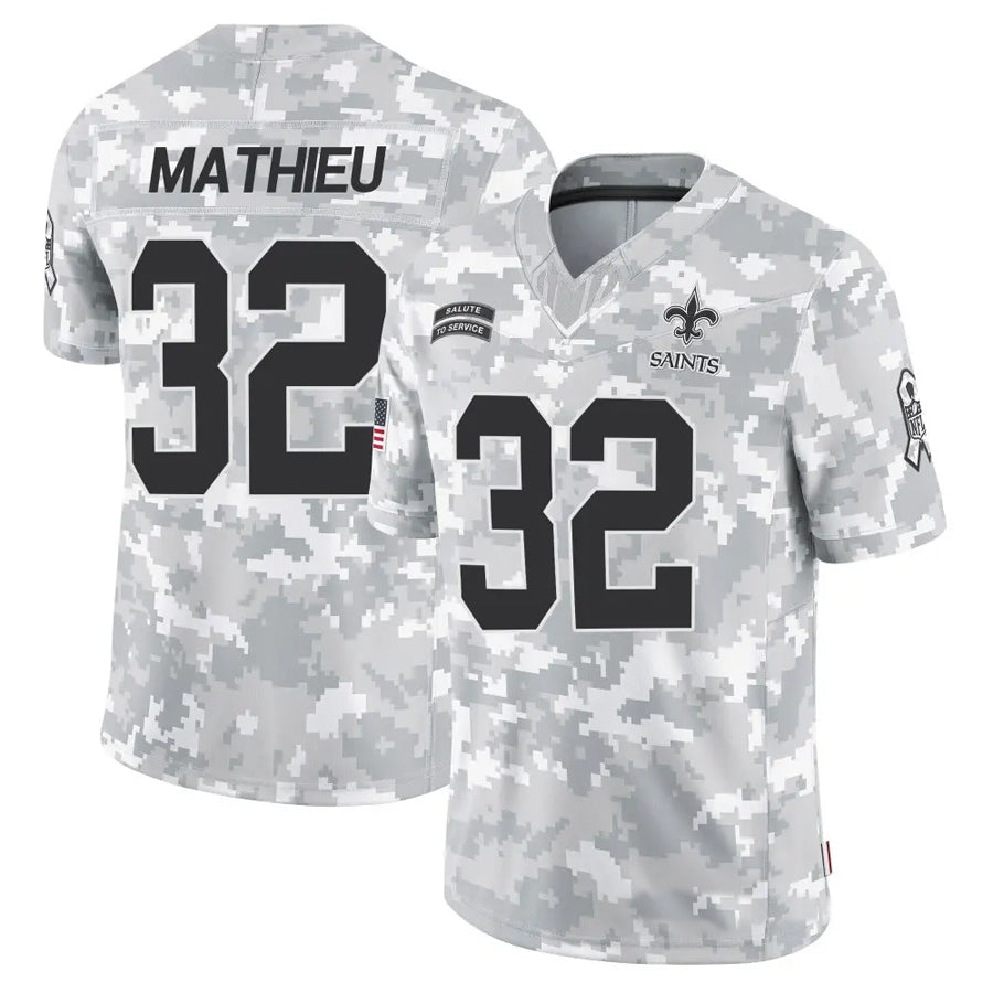 Jamed NO.Saints #32 Tyrann Mathieu Player Arctic Camo Salute to Service Limited Stitched Jerseys