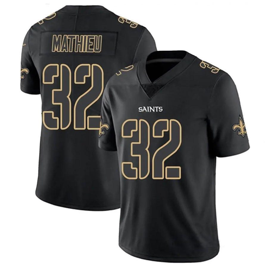 Jamed NO.Saints #32 Tyrann Mathieu Player Limited Black Impact Stitched Jerseys