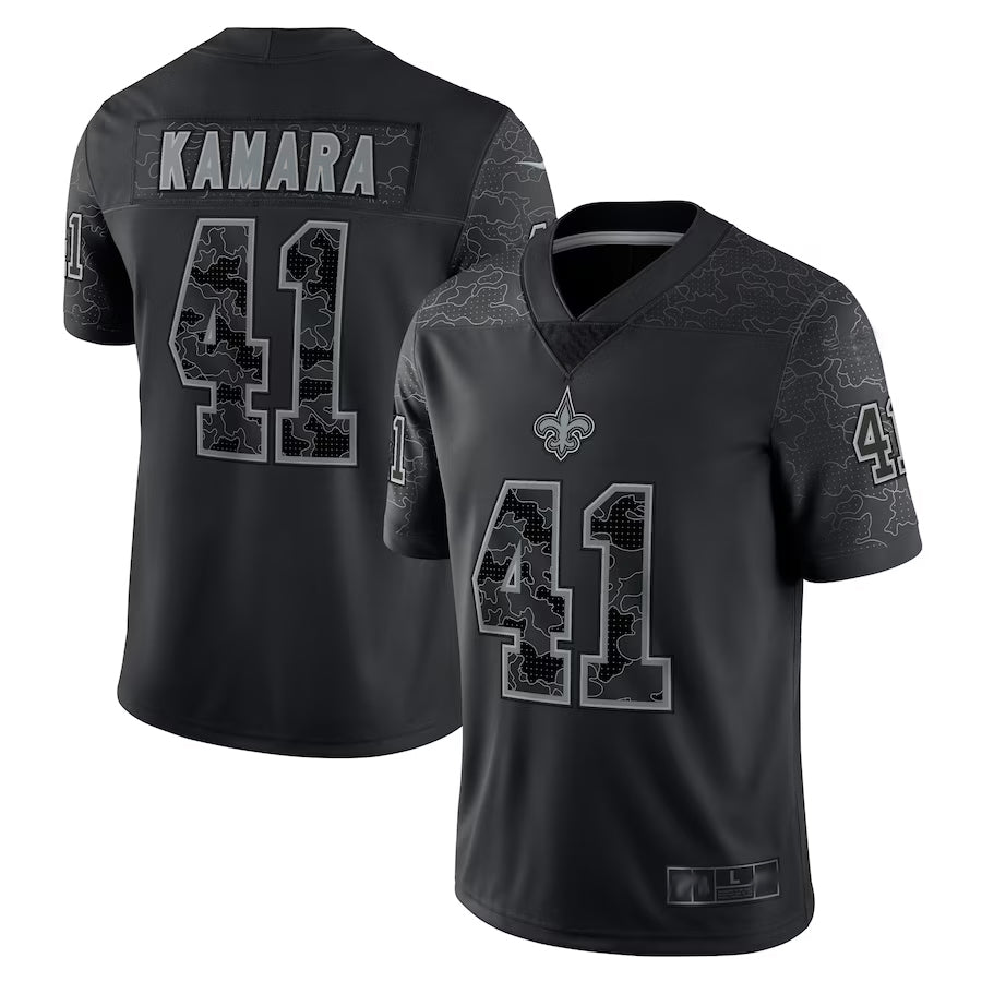 Jamed NO.Saints #41 Alvin Kamara Player Black RFLCTV Limited Stitched Jerseys