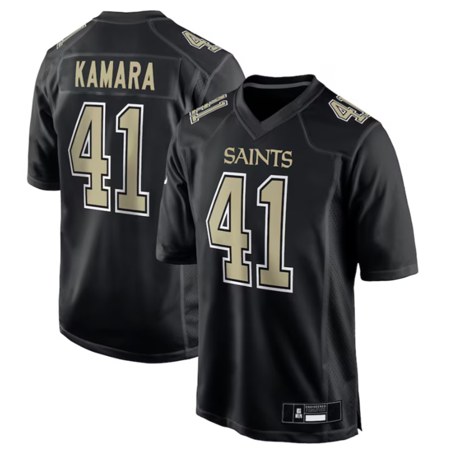 Jamed NO.Saints #41 Alvin Kamara Player Carbon Black Fashion Game Stitched Jerseys