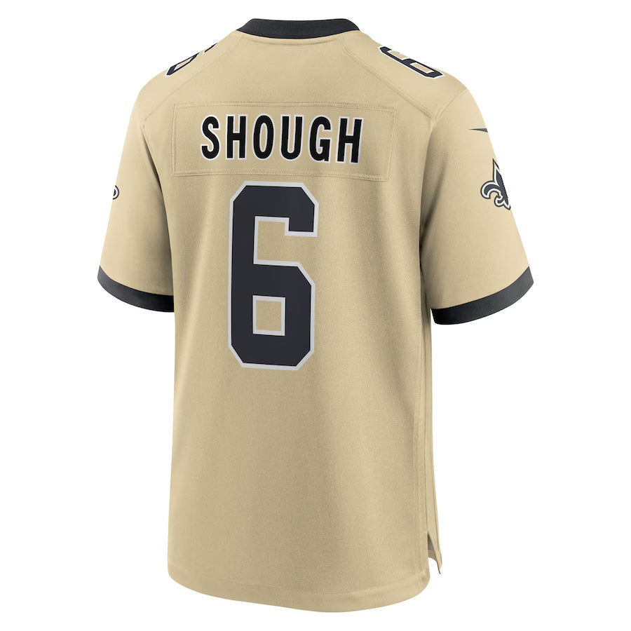 Jamed NO.Saints #6 Tyler Shough Gold Alternate Game Player Stitched Jerseys
