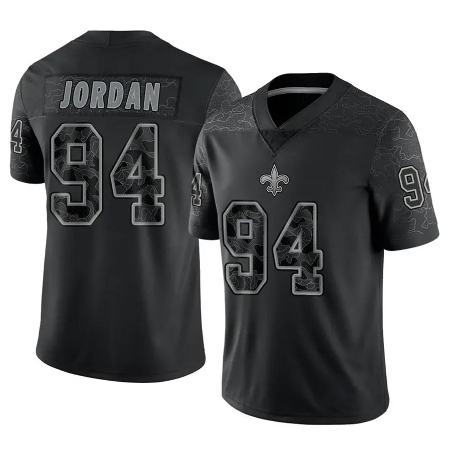 Jamed NO.Saints #94 Cameron Jordan Player Black RFLCTV Limited Stitched Jerseys