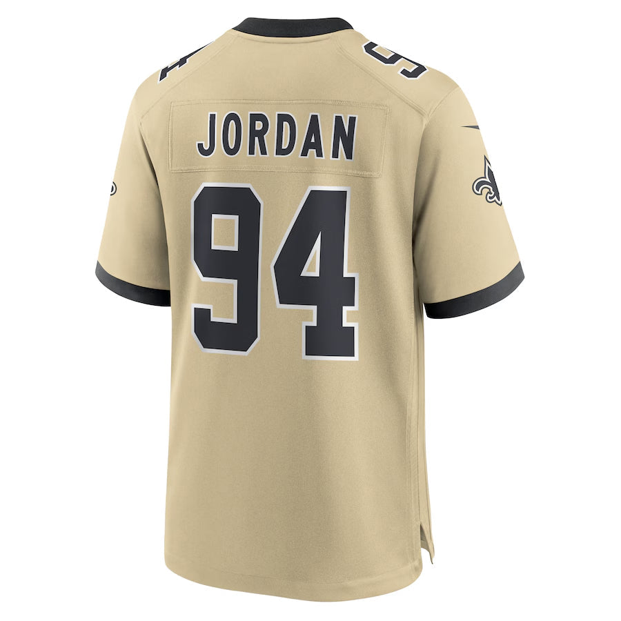 Jamed NO.Saints #94 Cameron Jordan Player Gold Alternate Game Stitched Jerseys