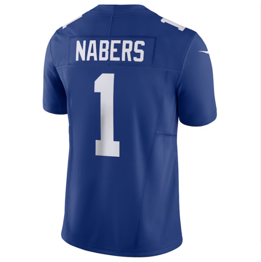 Jamed NY.Giants #1 Malik Nabers Royal Vapor F.U.S.E. Limited American Stitched Stitched Jerseys