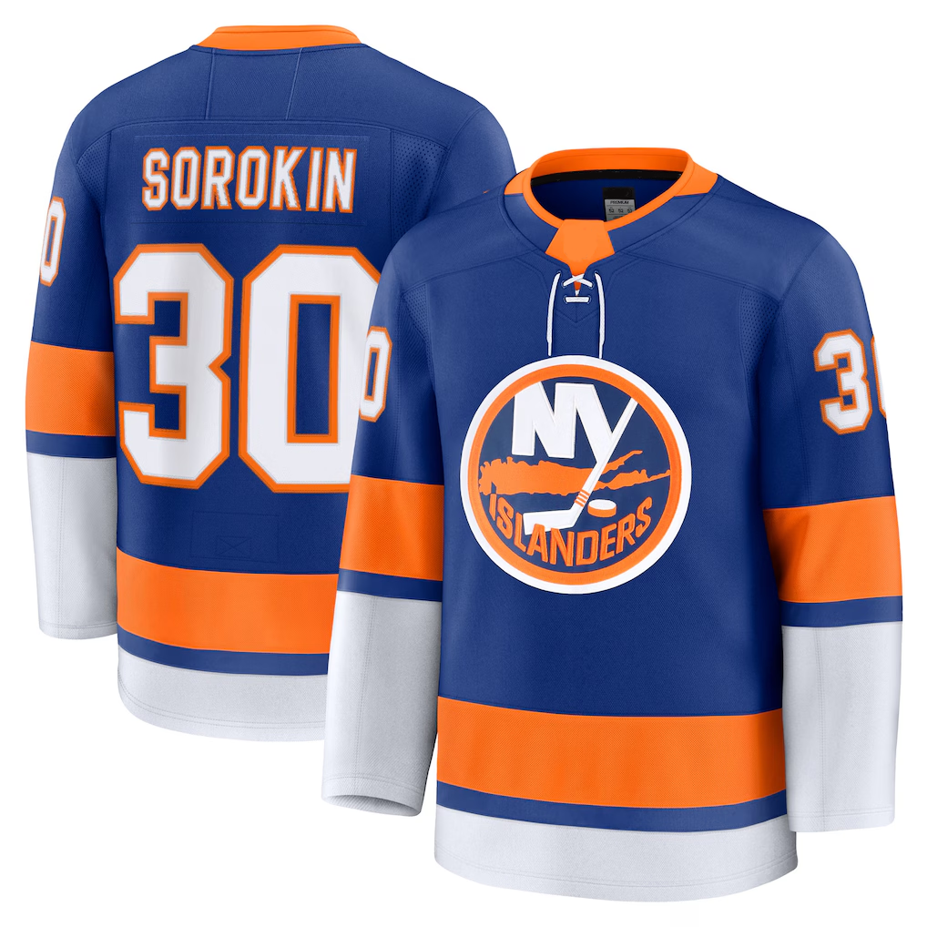 Jamed NY.Islanders #30 Ilya Sorokin Royal Home Premium Jerseys