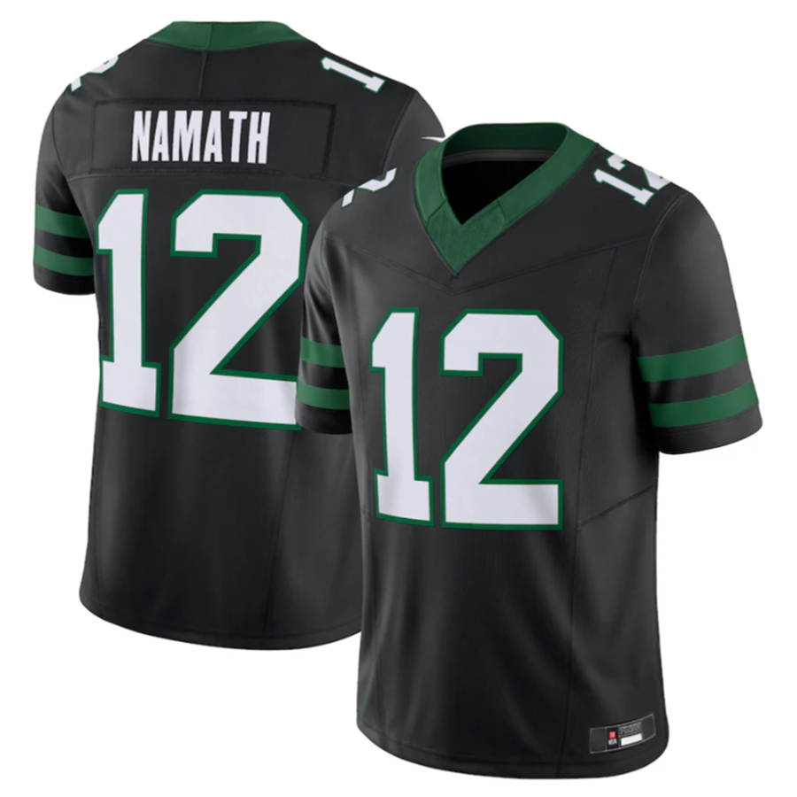 Jamed NY.Jets #12 Joe Namath Legacy Black Vapor F.U.S.E. Limited Jersey Stitched American Stitched Jerseys