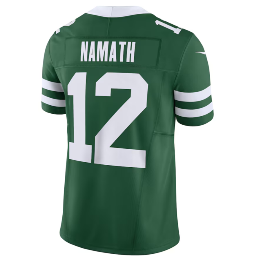 Jamed NY.Jets #12 Joe Namath Legacy Green Vapor F.U.S.E. Limited Jersey Stitched American Stitched Jerseys