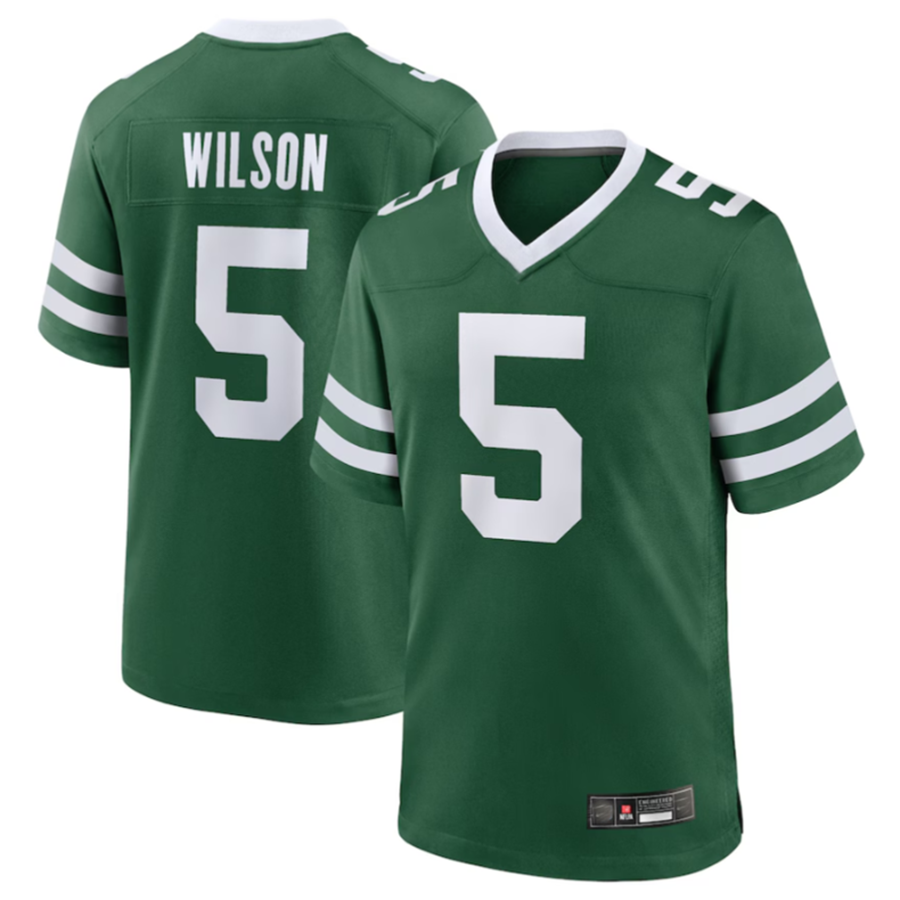 Jamed NY.Jets #5 Garrett Wilson Legacy Green Game Jersey Stitched American Stitched Jersey