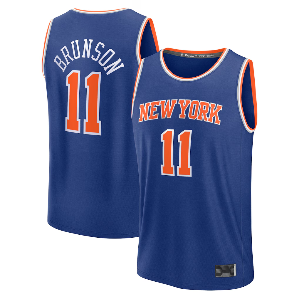 Jamed NY.Knicks #11 Jalen Brunson  Blue Fast Break Replica Player Jerseys - Icon Edition