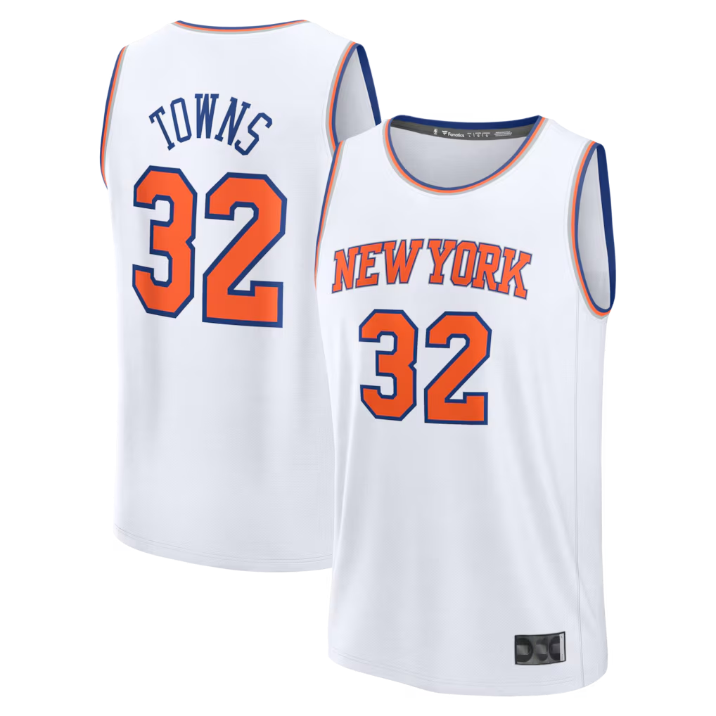 Jamed NY.Knicks #32 Karl-Anthony Towns  White Fast Break Replica Player Jerseys - Association Edition