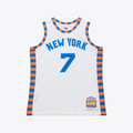 Jamed NY.Knicks #7 Carmelo Anthony Mitchell & Ness White 2015-16 Hardwood Classics Authentic Jerseys