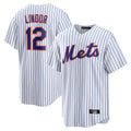Jamed NY.Mets #12 Francisco Lindor Player White Home Game Stitched Jerseys