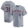 Jamed NY.Mets #31 Mike Piazza Player Gray Road Limited Home Stitched Jerseys