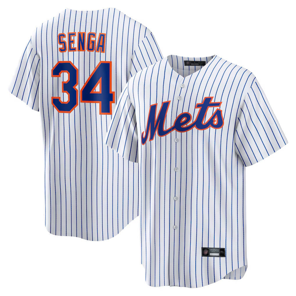 Jamed NY.Mets #34 Kodai Senga Player White Home Replica Stitched Jerseys