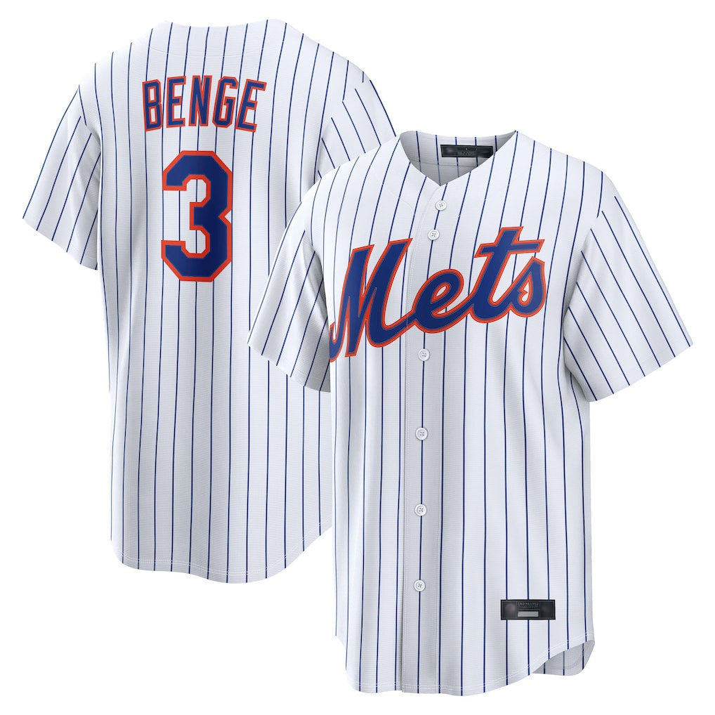 Jamed NY.Mets #3 Carson Benge Player White Home Limited Stitched Jerseys