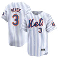 Jamed NY.Mets #3 Carson Benge Player White Home Replica Stitched Jerseys