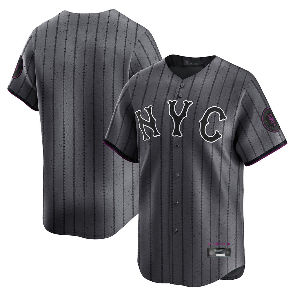 Jamed NY.Mets Blank Player Gray City Connect Limited Stitched Jerseys