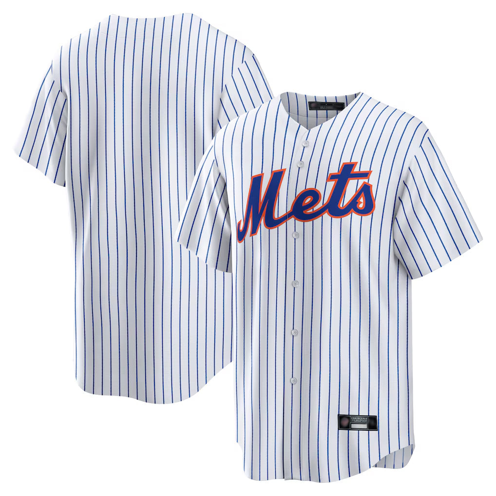 Jamed NY.Mets Blank Player White Home Game Stitched Jerseys
