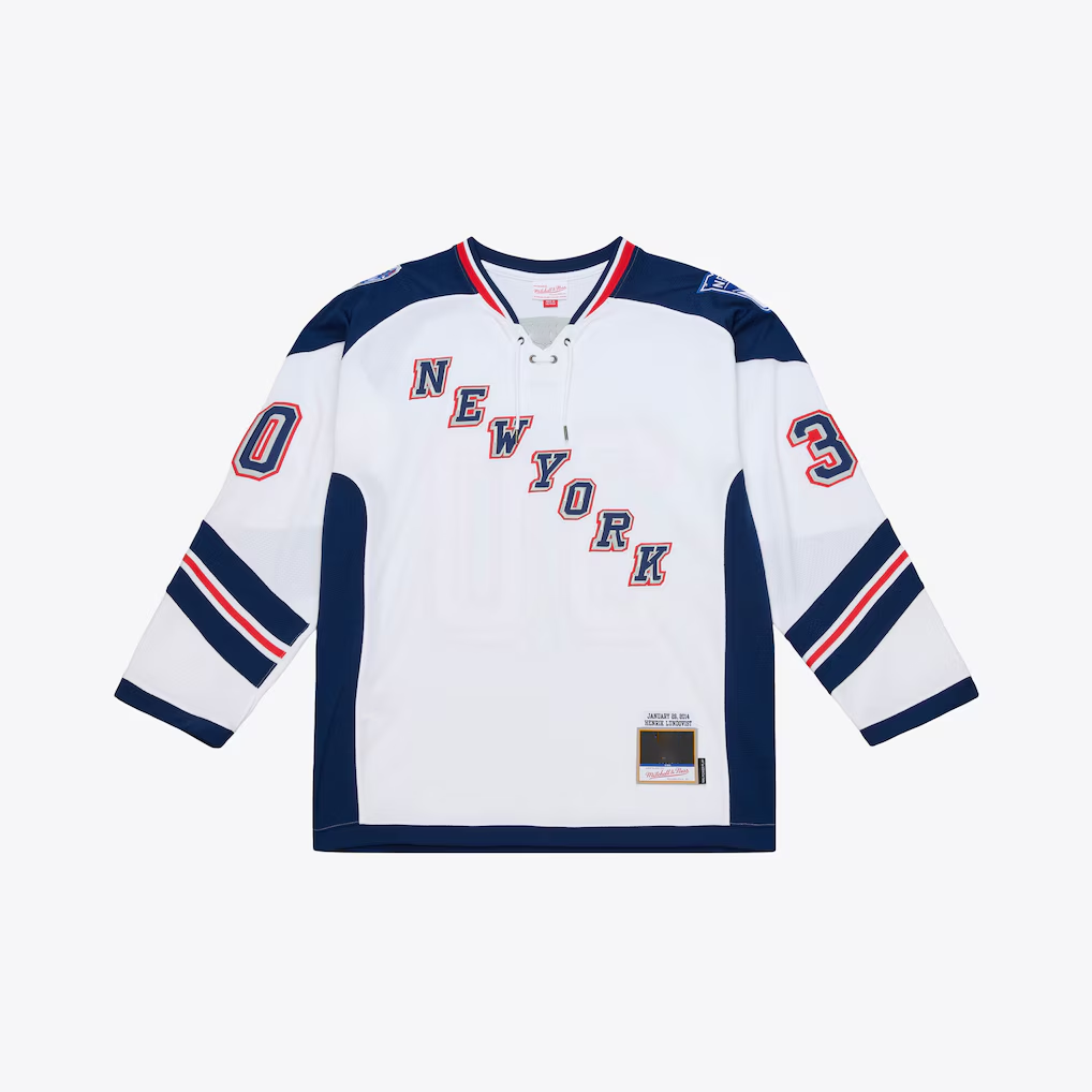 Jamed NY.Rangers Henrik Lundqvist Mitchell & Ness White 2014 Stadium Series Power Play Jerseys