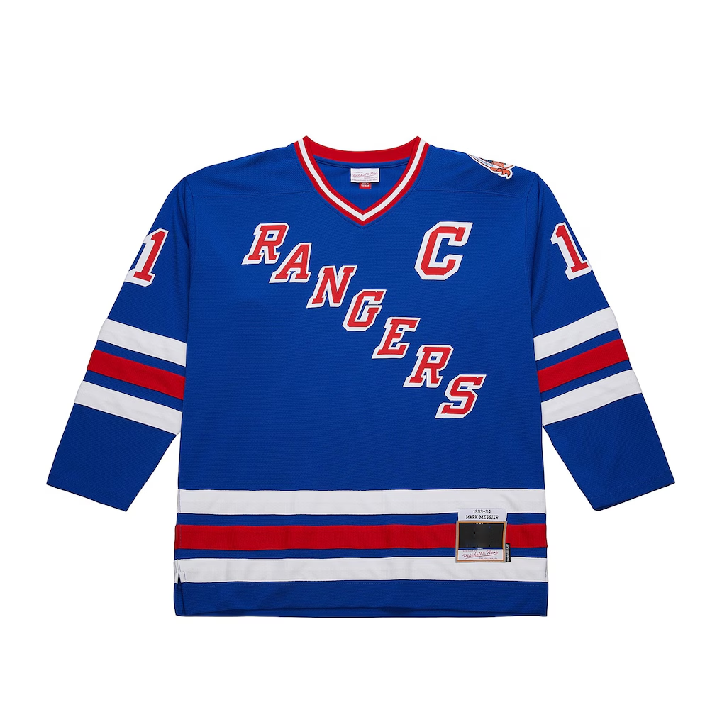 Jamed NY.Rangers Mark Messier Mitchell & Ness Blue Big & Tall 1993-94 Blue Line 2.0 Jerseys