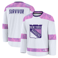 Jamed NY.Rangers White Hockey Fights Cancer Survivor Practice Jerseys