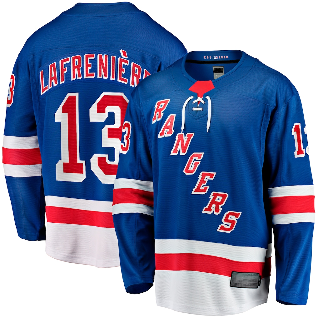 Jamed NY.Rangers #13 Alexis Lafreniere Blue Home Breakaway Jerseys
