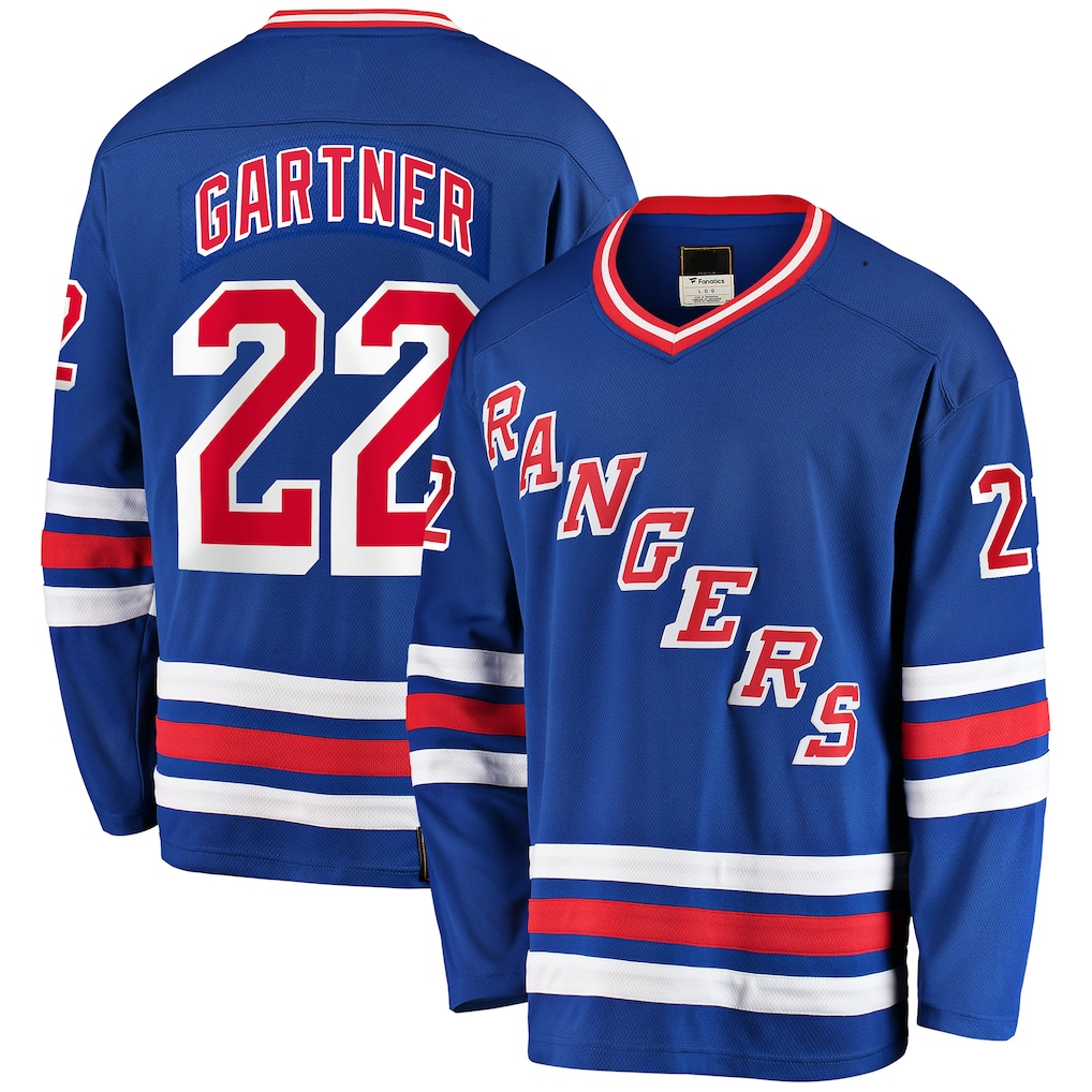 Jamed NY.Rangers #22 Mike Gartner Blue Home Breakaway Jerseys