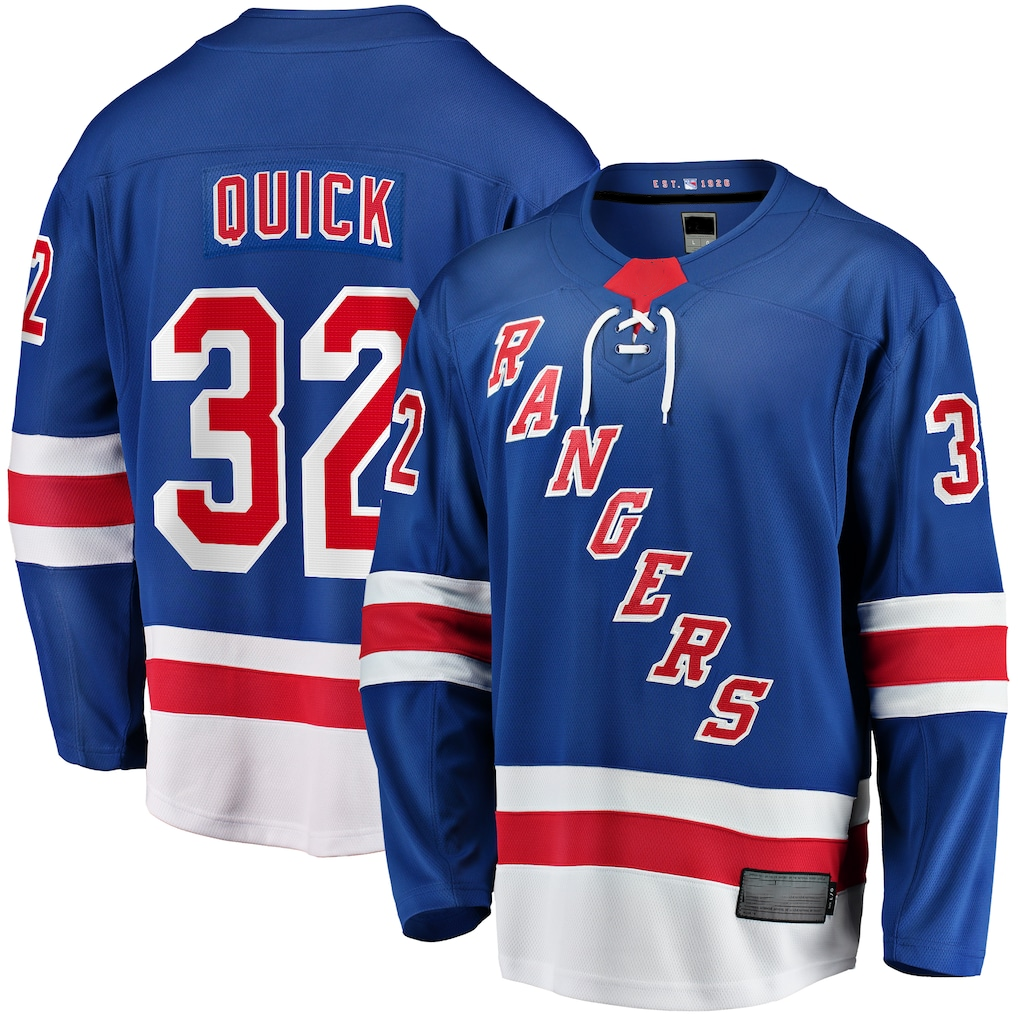 Jamed NY.Rangers #32 Jonathan Quick Blue Home Breakaway Jerseys