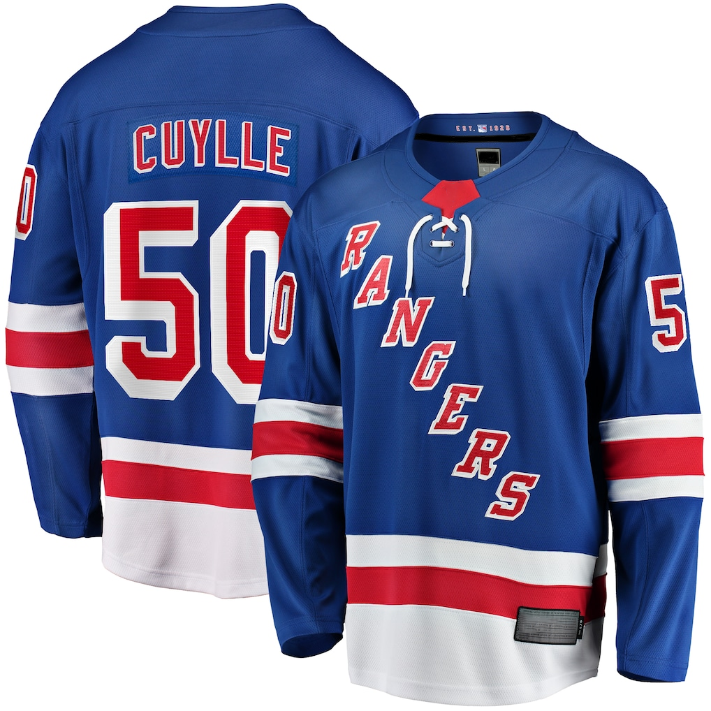 Jamed NY.Rangers #50 Will Cuylle Blue Home Premier Breakaway Player Jerseys