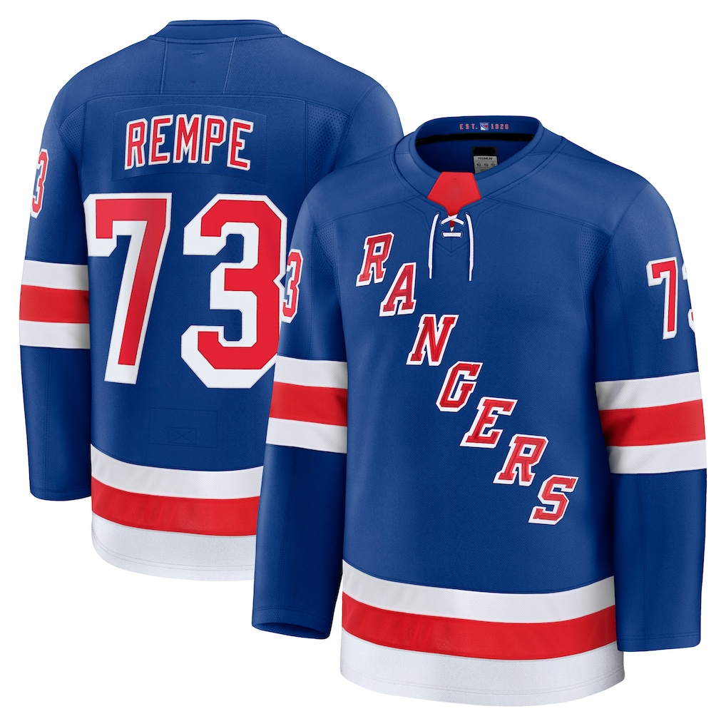 Jamed NY.Rangers #73 Matt Rempe Blue Home Premium Jerseys