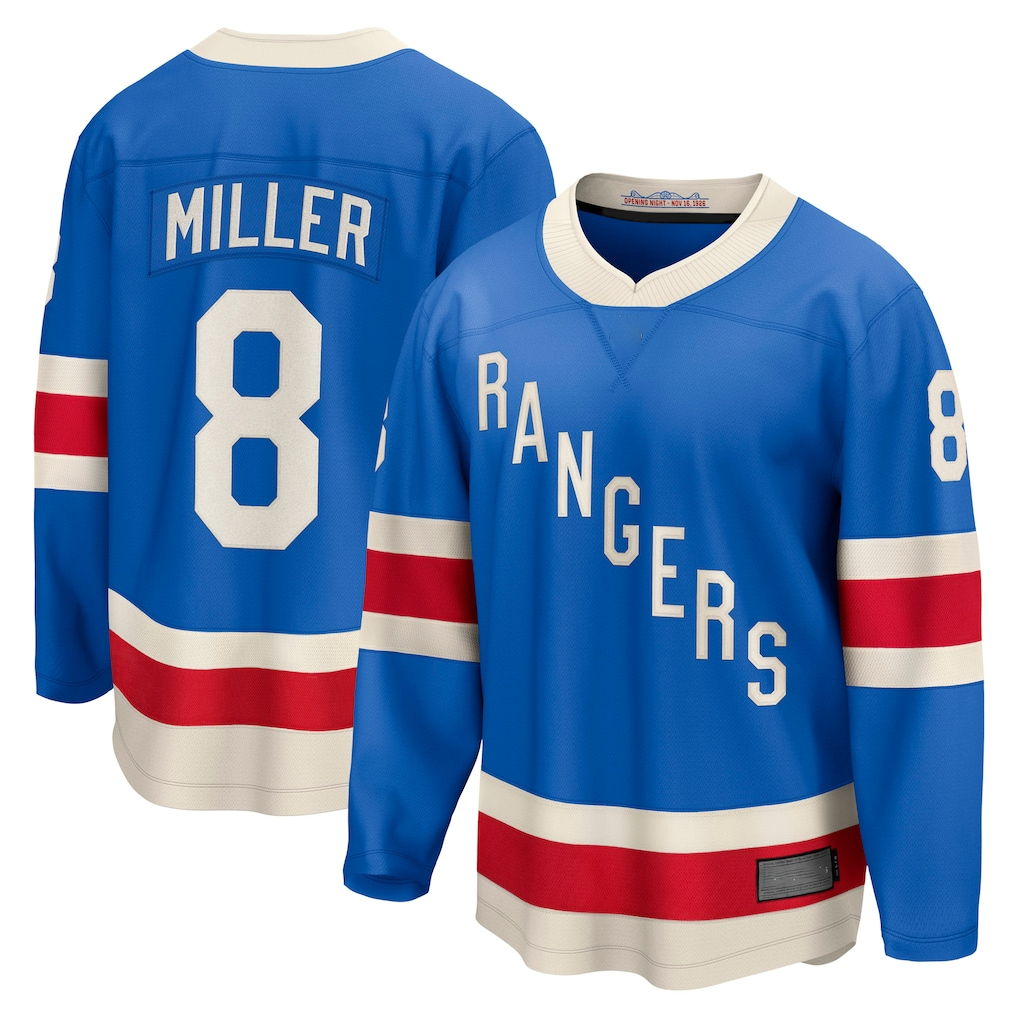 Jamed NY.Rangers #8 J.T. Miller Blue Centennial Breakaway Jerseys