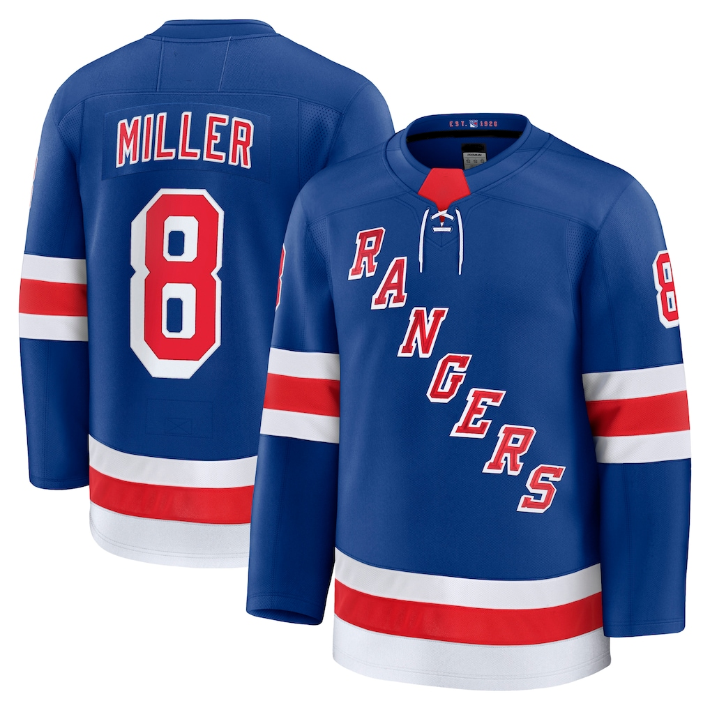 Jamed NY.Rangers #8 J.T. Miller Blue Home Premium Jerseys