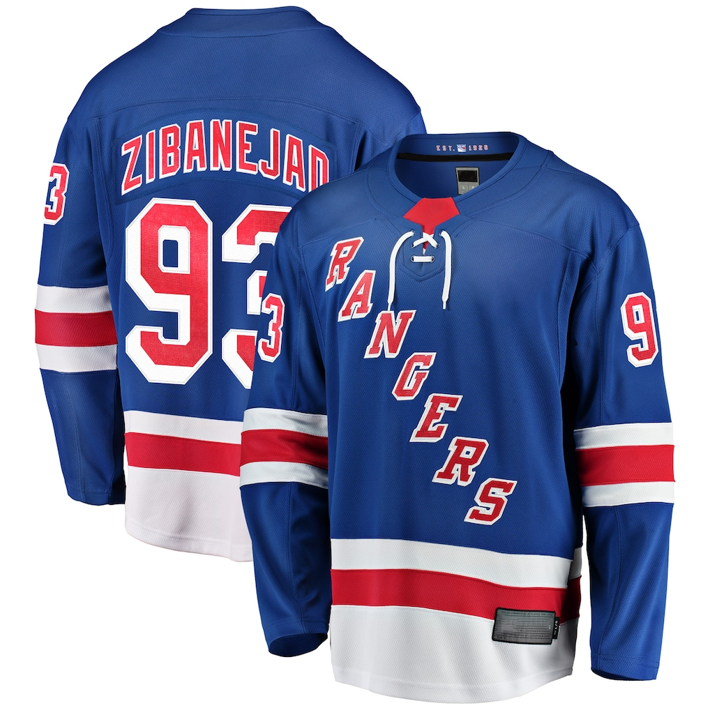 Jamed NY.Rangers #93 Mika Zibanejad Blue Home Breakaway Player Jerseys