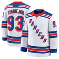 Jamed NY.Rangers #93 Mika Zibanejad White Away Premium Jerseys