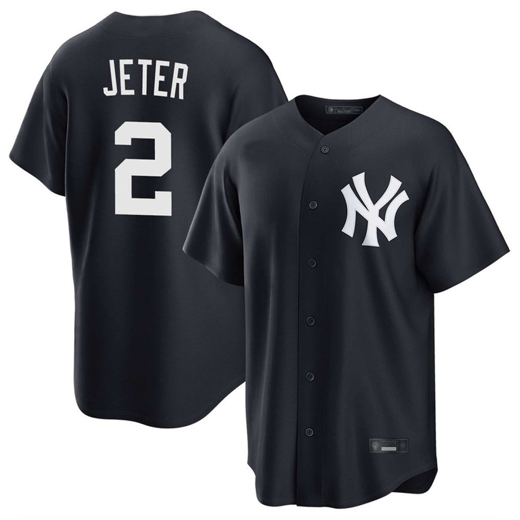 Jamed NY.Yankees #2 Derek Jeter Player Navy Game Stitched Jerseys