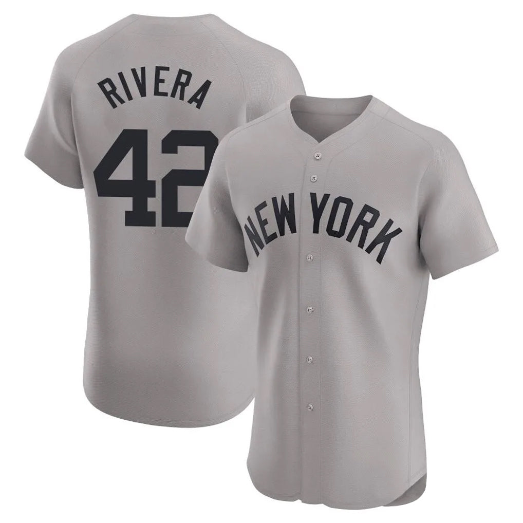 Jamed NY.Yankees #42 Mariano Rivera Player Gray Limited Elite Home Stitched Jerseys