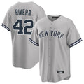 Jamed NY.Yankees #42 Mariano Rivera Player Gray Road Game Stitched Jerseys