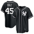 Jamed NY.Yankees #45 Gerrit Cole Player Black Out Game Home Stitched Jerseys