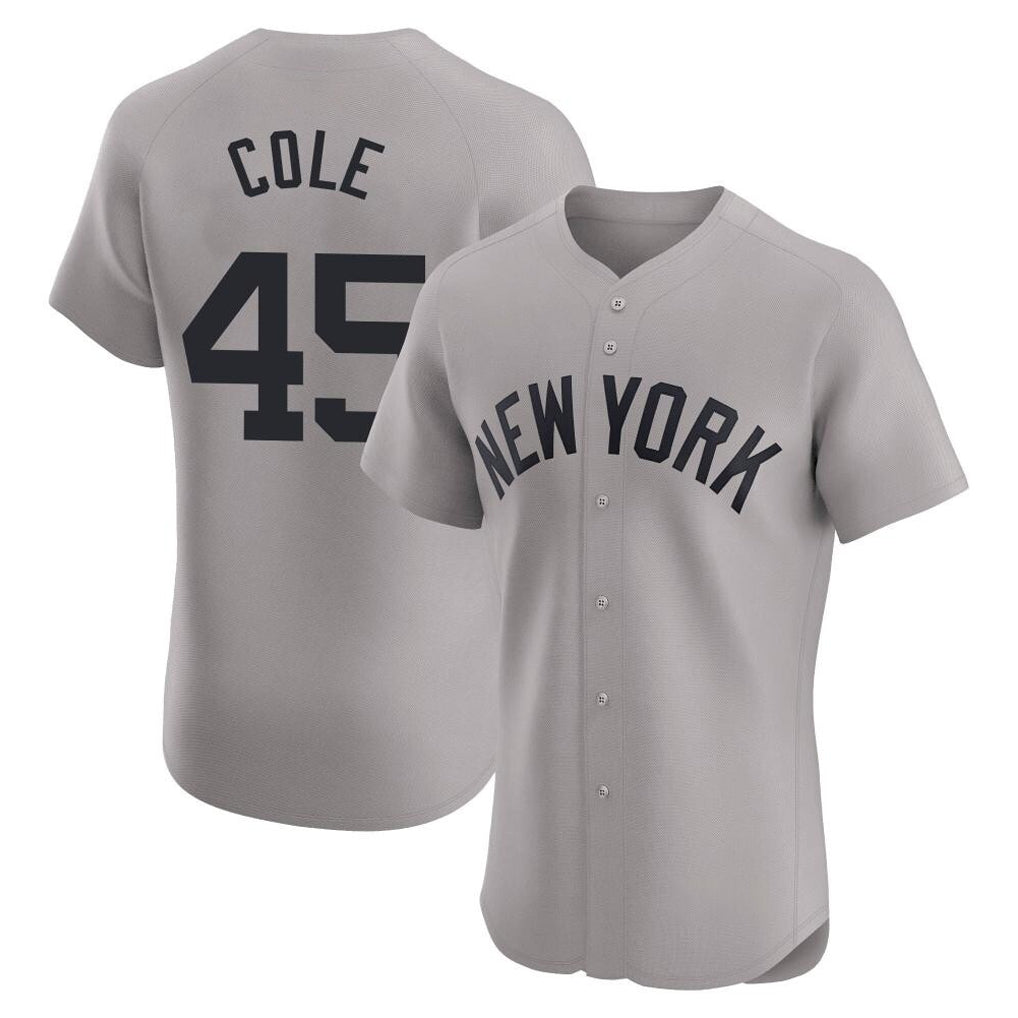 Jamed NY.Yankees #45 Gerrit Cole Player Gray Limited Elite Home Stitched Jerseys