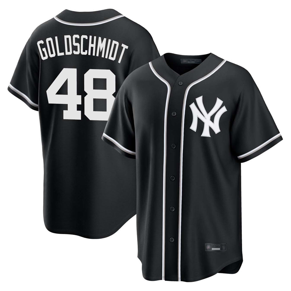Jamed NY.Yankees #48 Paul Goldschmidt Player Black Out Game Home Stitched Jerseys