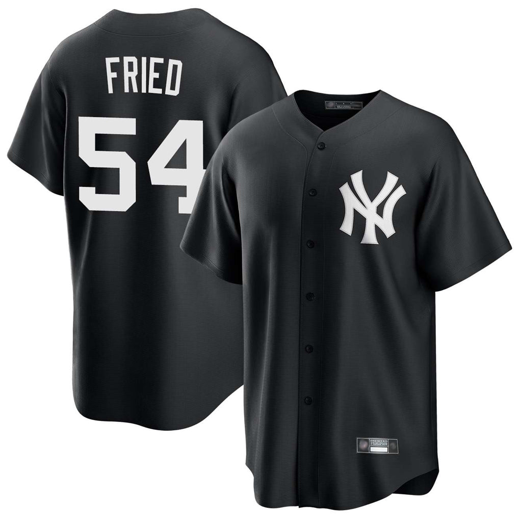 Jamed NY.Yankees #54 Max Fried Player Black Game Stitched Jerseys