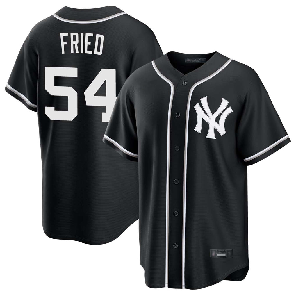 Jamed NY.Yankees #54 Max Fried Player Black Out Game Stitched Jerseys