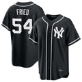 Jamed NY.Yankees #54 Max Fried Player Black Out Game Stitched Jerseys