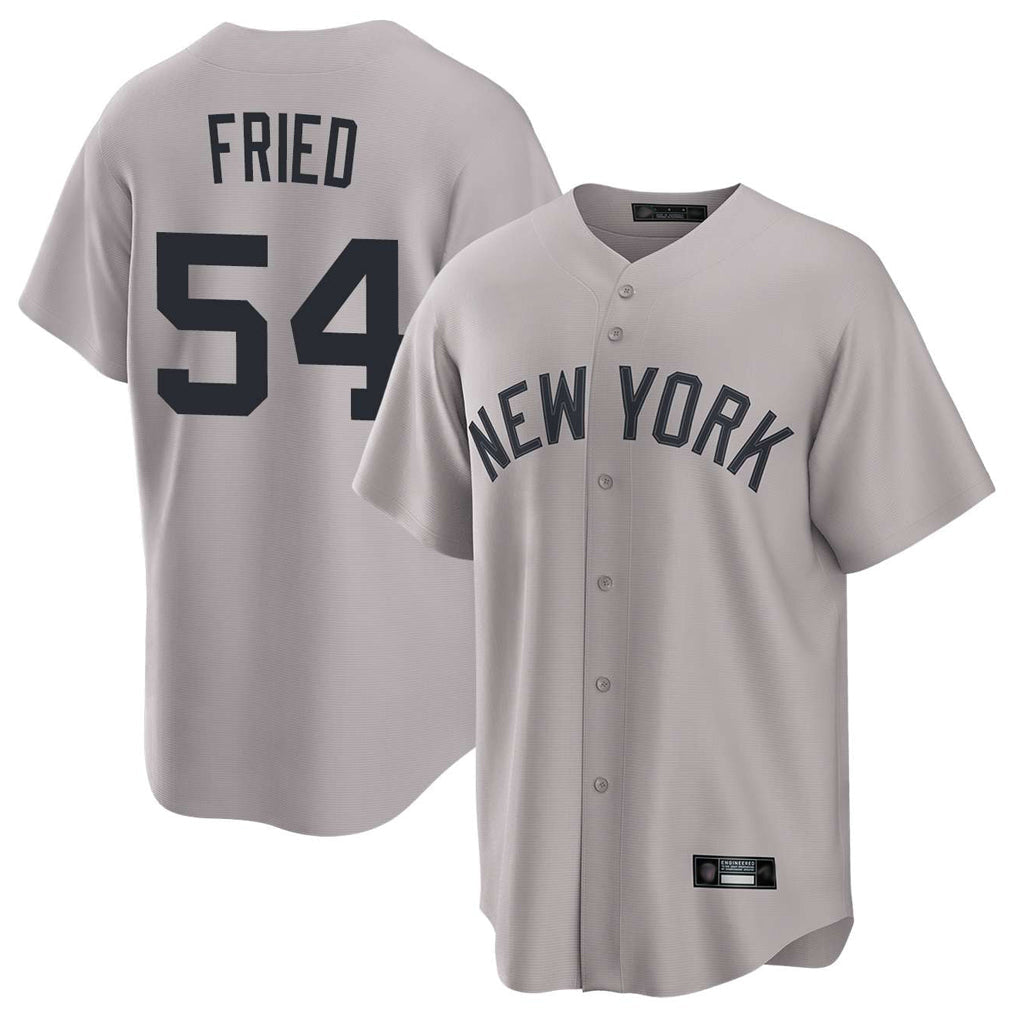 Jamed NY.Yankees #54 Max Fried Player Gray Game Home Stitched Jerseys