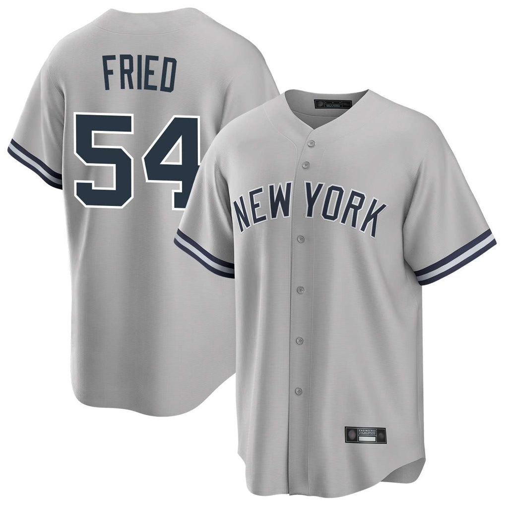Jamed NY.Yankees #54 Max Fried Player Gray Road Game Stitched Jerseys
