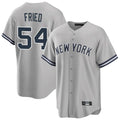 Jamed NY.Yankees #54 Max Fried Player Gray Road Game Stitched Jerseys